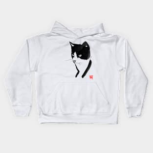 cat black and white Kids Hoodie